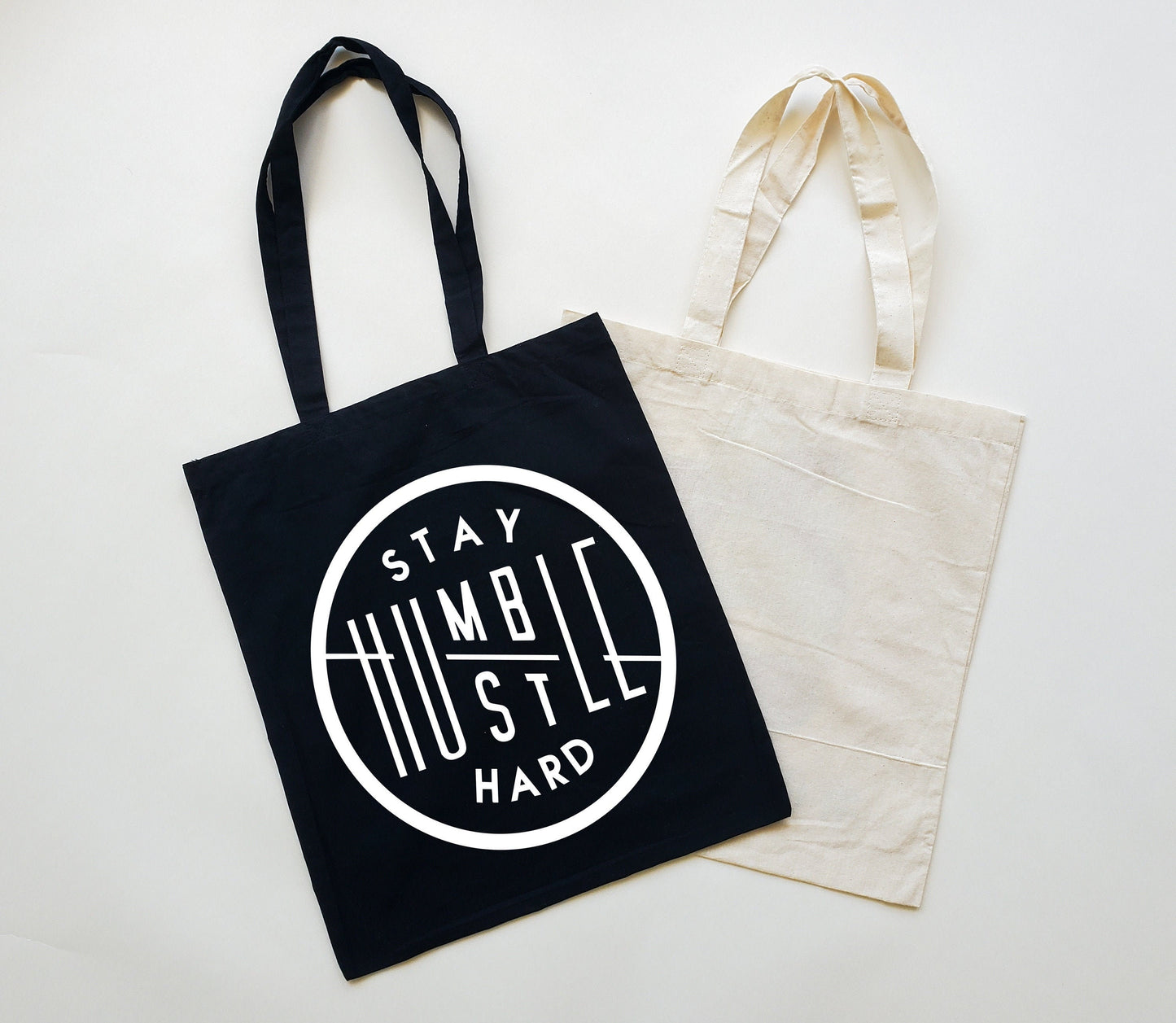 Stay Humble/Hustle Hard Circle Canvas Tote Bag