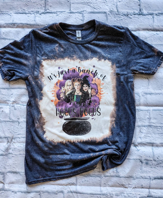 Bunch of Hocus Pocus- Bleached with Sublimation T-Shirt/Polyester Material